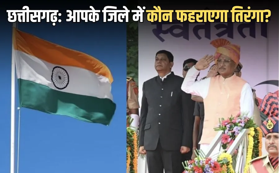 छत्तीसगढ़ में स्वतंत्रता दिवस कार्यक्रम तय: रायपुर में सीएम साय, कवर्धा में संतोष पाण्डेय करेंगे ध्वजारोहण; देखें, आपके जिले में कौन फहराएगा तिरंगा