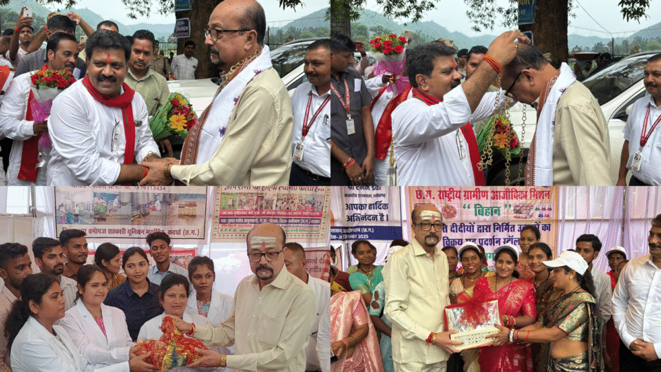 भोरमदेव मंदिर पहुंचे राज्यपाल रमेन डेका, उप मुख्यमंत्री विजय शर्मा ने किया स्वागत; बैगा नृत्य और बिहान स्टॉलों का किया अवलोकन